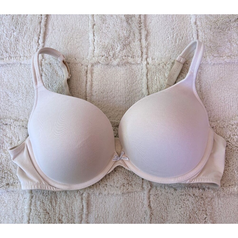 Cacique Lane Bryant Boost Plunge Bra 42D Beige Underwire Adjustable Padded EUC